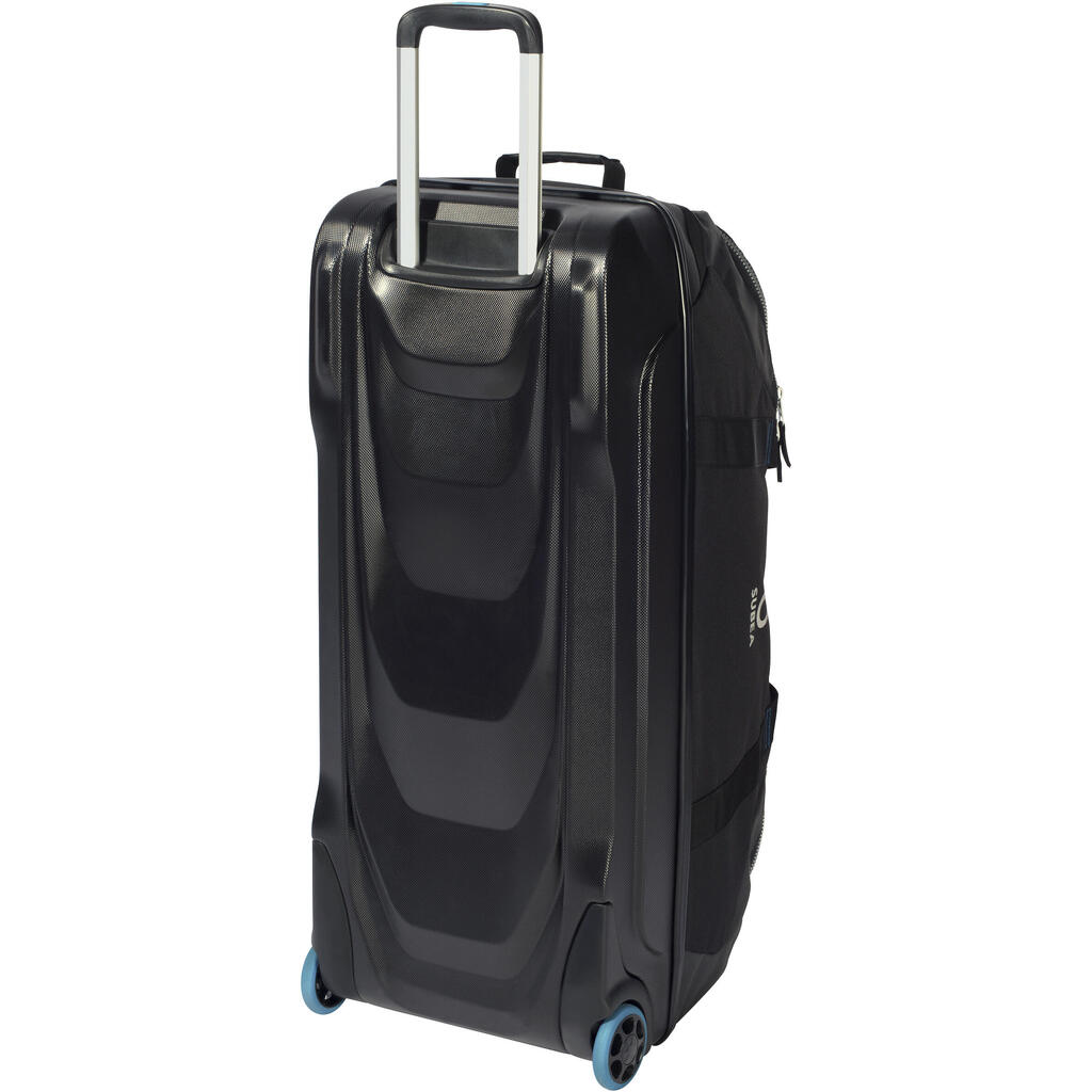 Sac de voyage de plongée à roulettes coque rigide SCD 90 L trolley noir/bleu