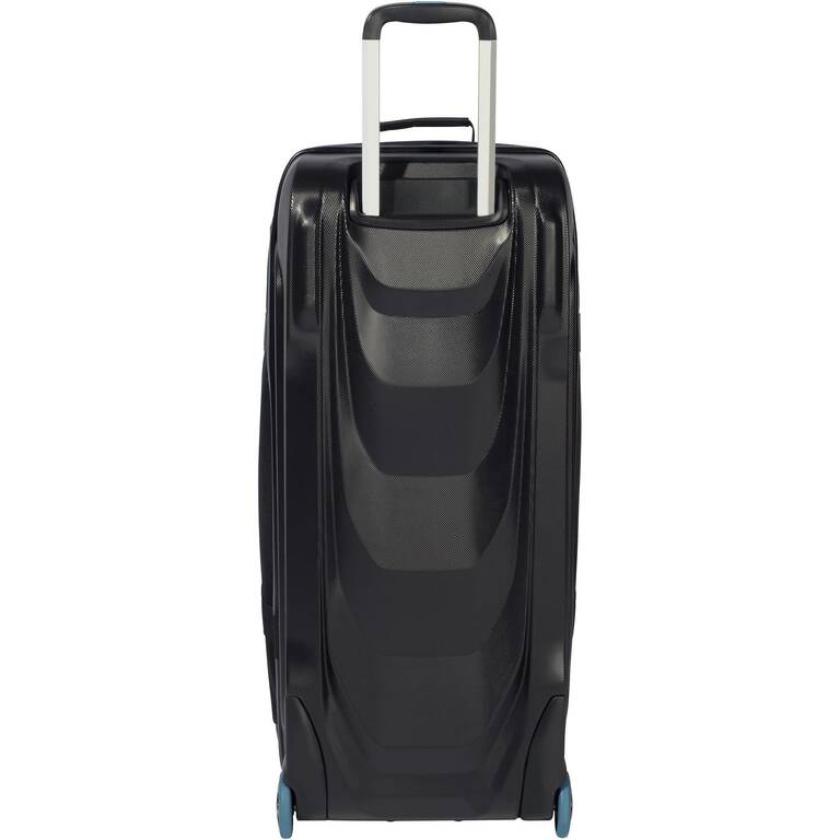 Scuba-diving travel bag 90 L with rigid shell and wheels - black/blue