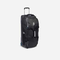 Scuba-diving travel bag 90 L with rigid shell and wheels - black/blue