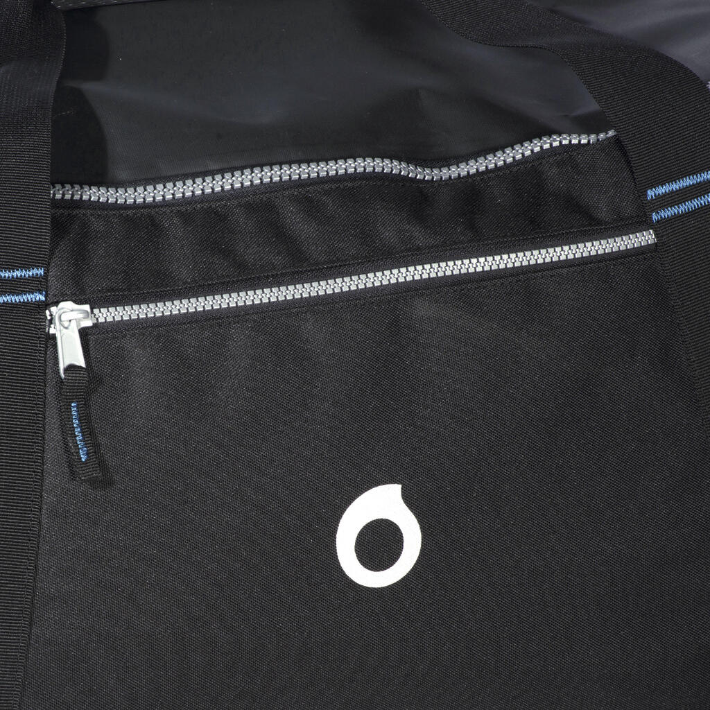 Sac de voyage de plongée à roulettes coque rigide SCD 90 L trolley noir/bleu