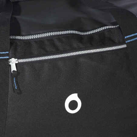 Tas travel selam scuba 90 L dengan pelindung kaku dan roda - hitam/biru