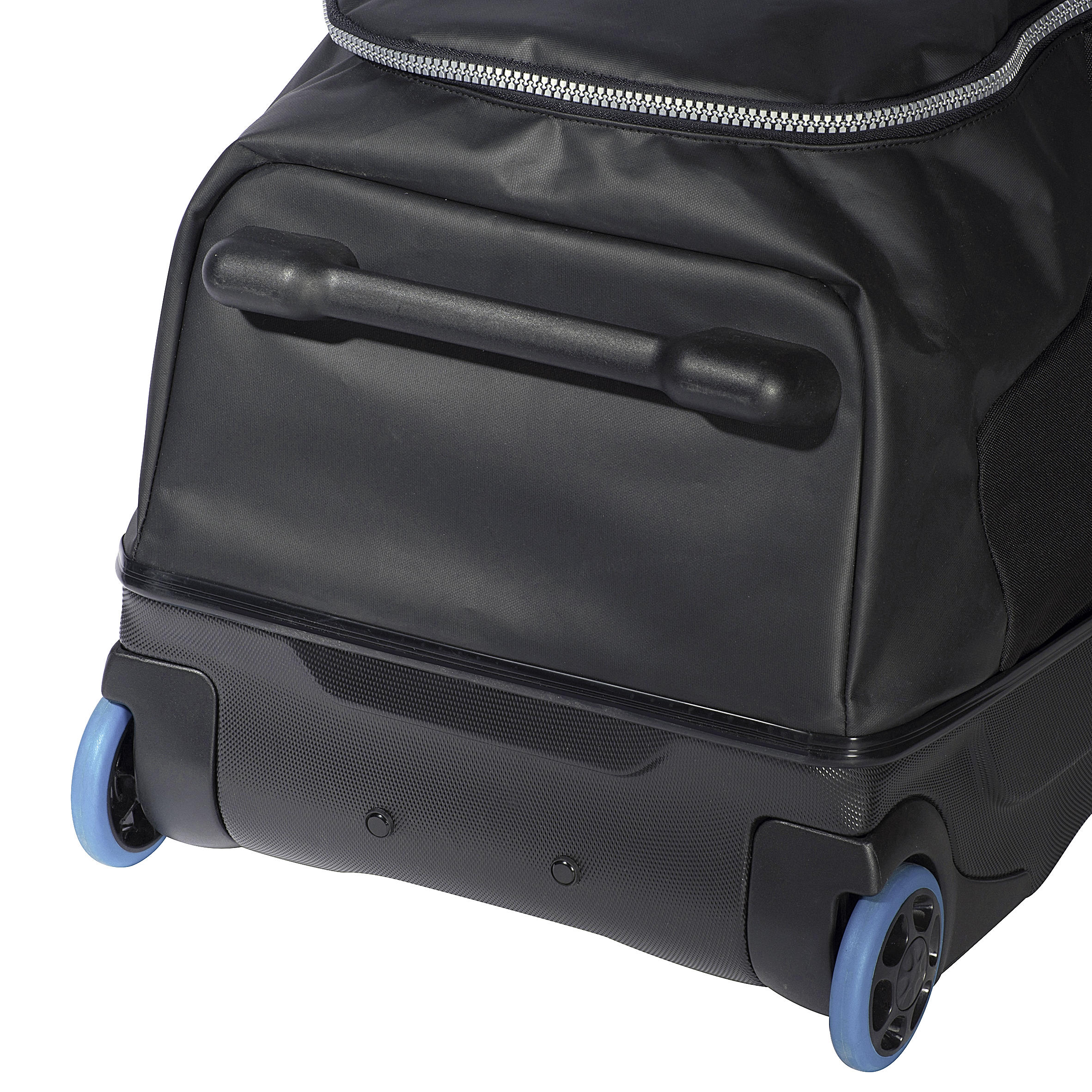 Scuba-diving travel bag 90 L with rigid shell and wheels - black/blue 14/21