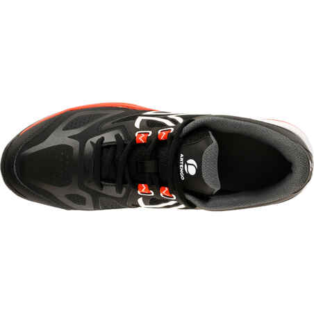 TS560 Clay Court Tennis Shoes - Black/Clay Red