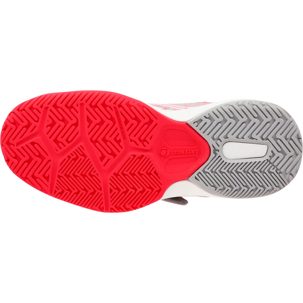 Tennisschuhe TS560 Turnschuhe mit Klettverschluss Kinder korallenrot