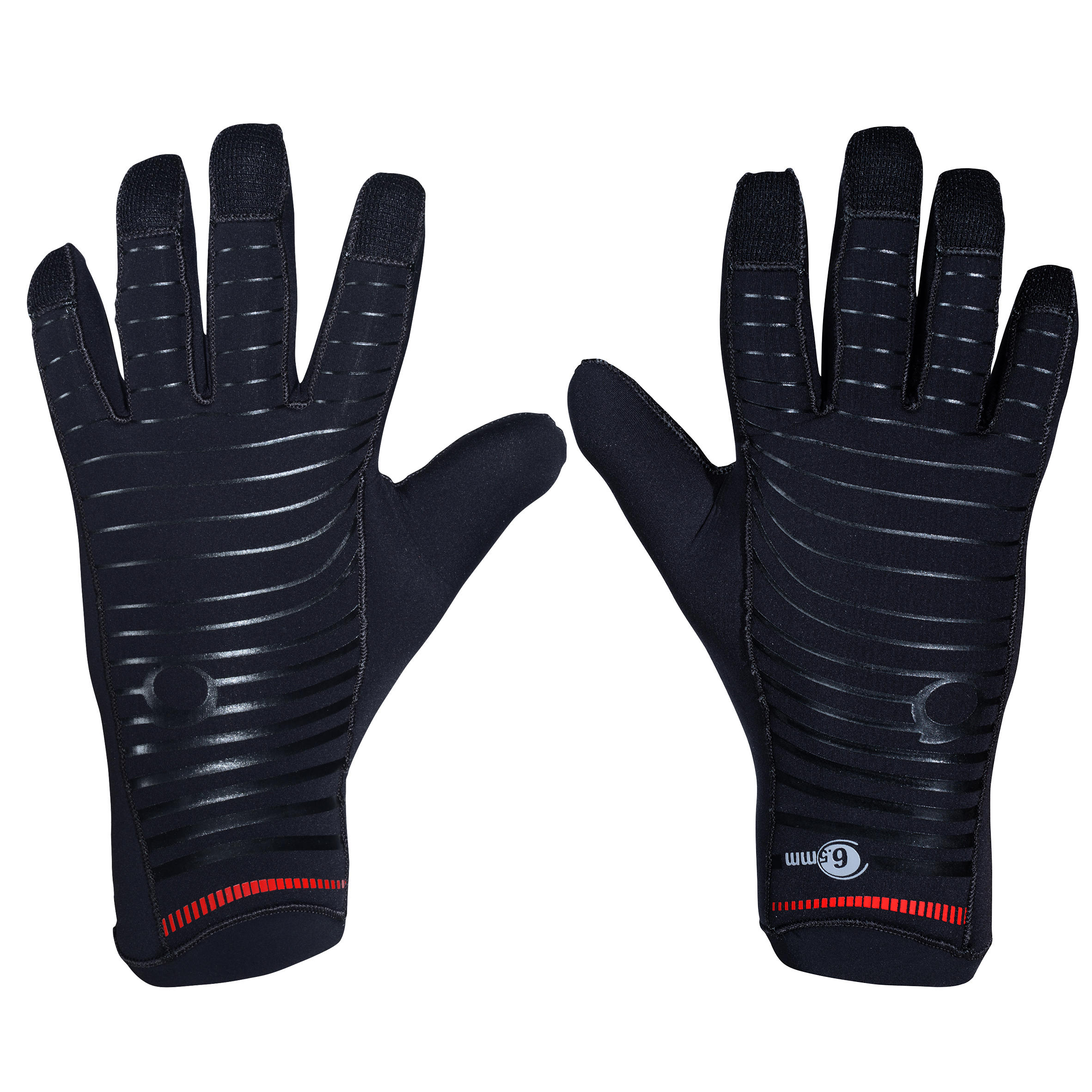 Luvas mergulho neoprene 6.5mm - preto 3/9