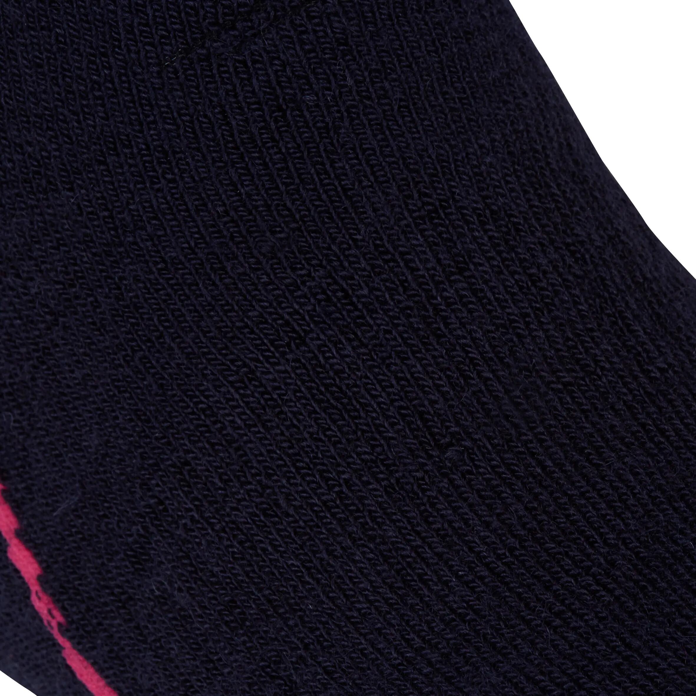 Women's Horse Riding Socks - Navy/Pink with HR Motif 5/5