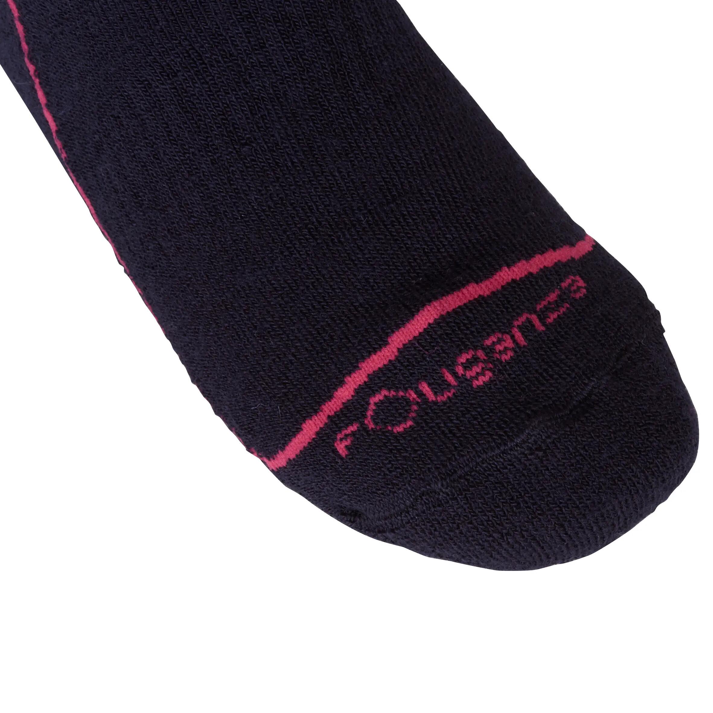 Women's Horse Riding Socks - Navy/Pink with HR Motif 2/5