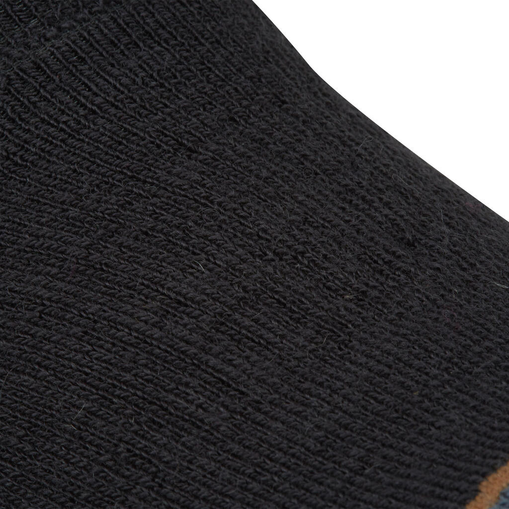 Detské jazdecké ponožky 500 Warm hrejivé sivo-svetlohnedé 1 pár