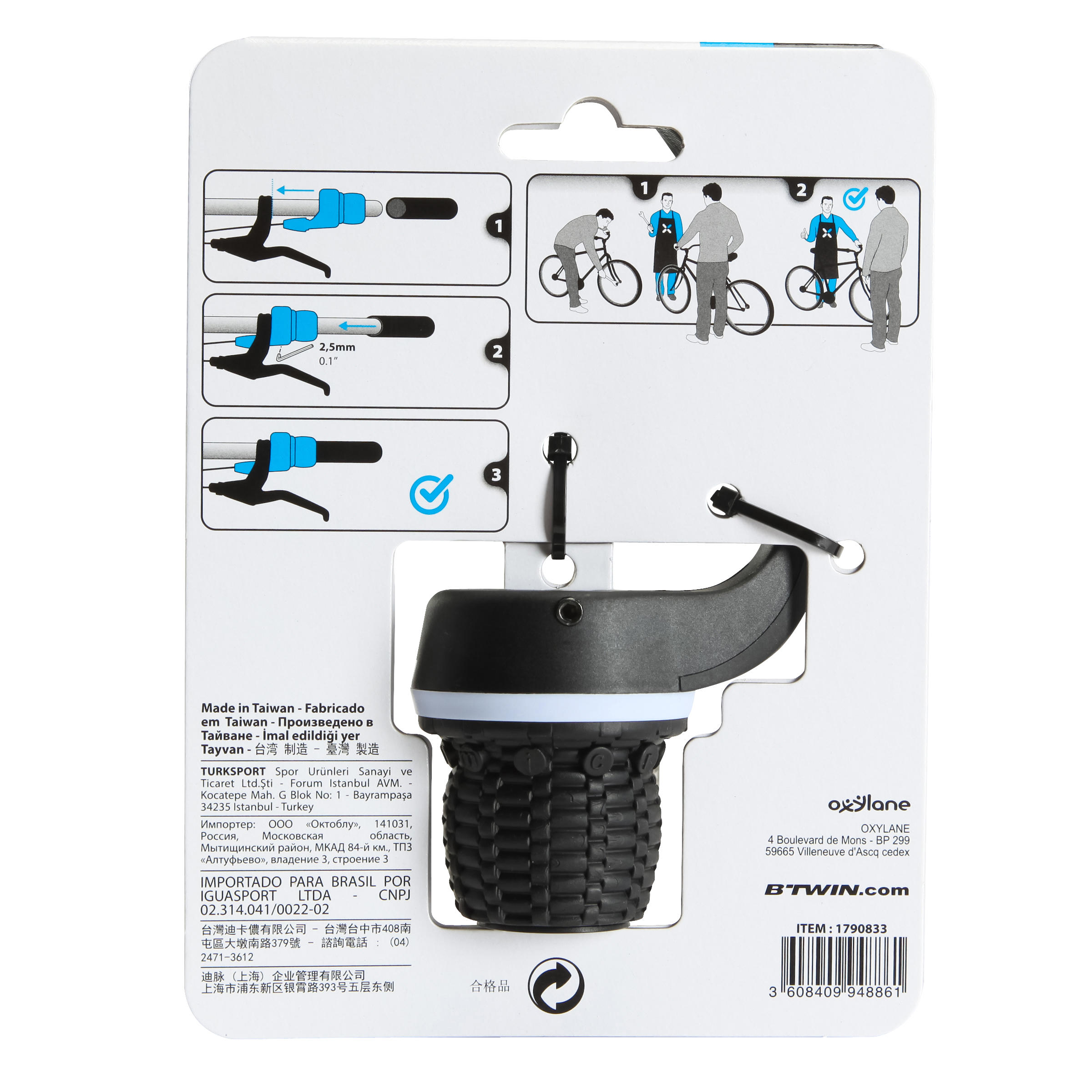 Bicycle Twist Shifter Btwin 3speed left Black