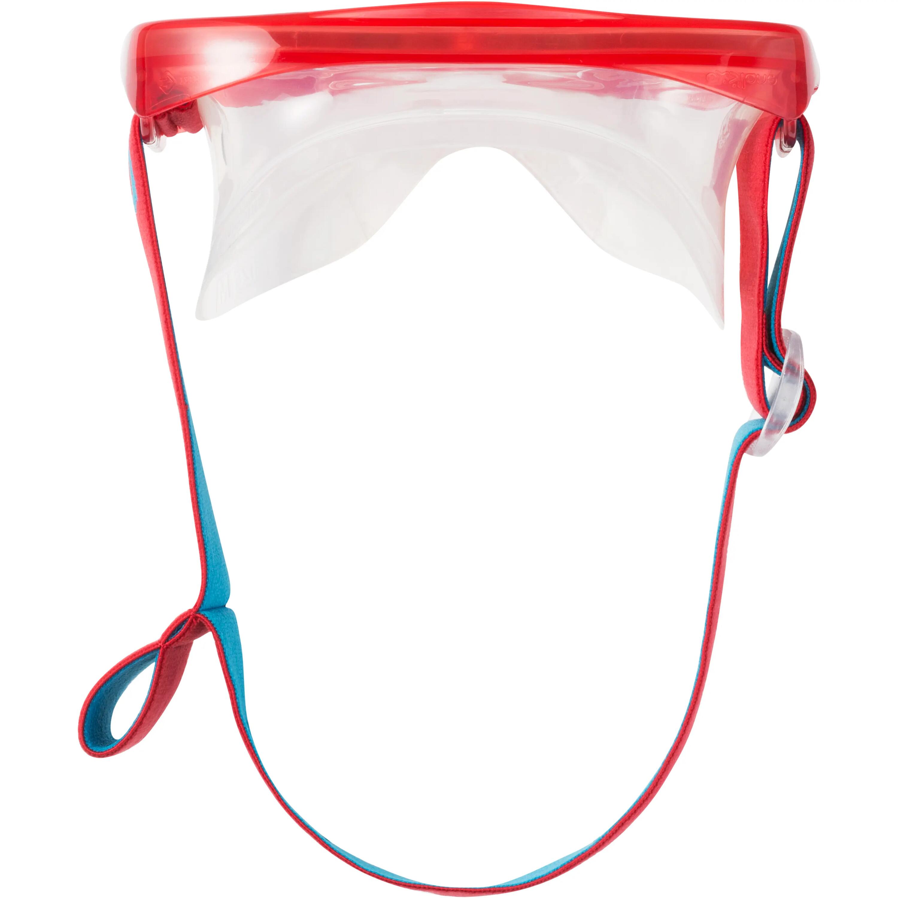 FRD120 freediving snorkel mask kit for adults red turquoise 7/19