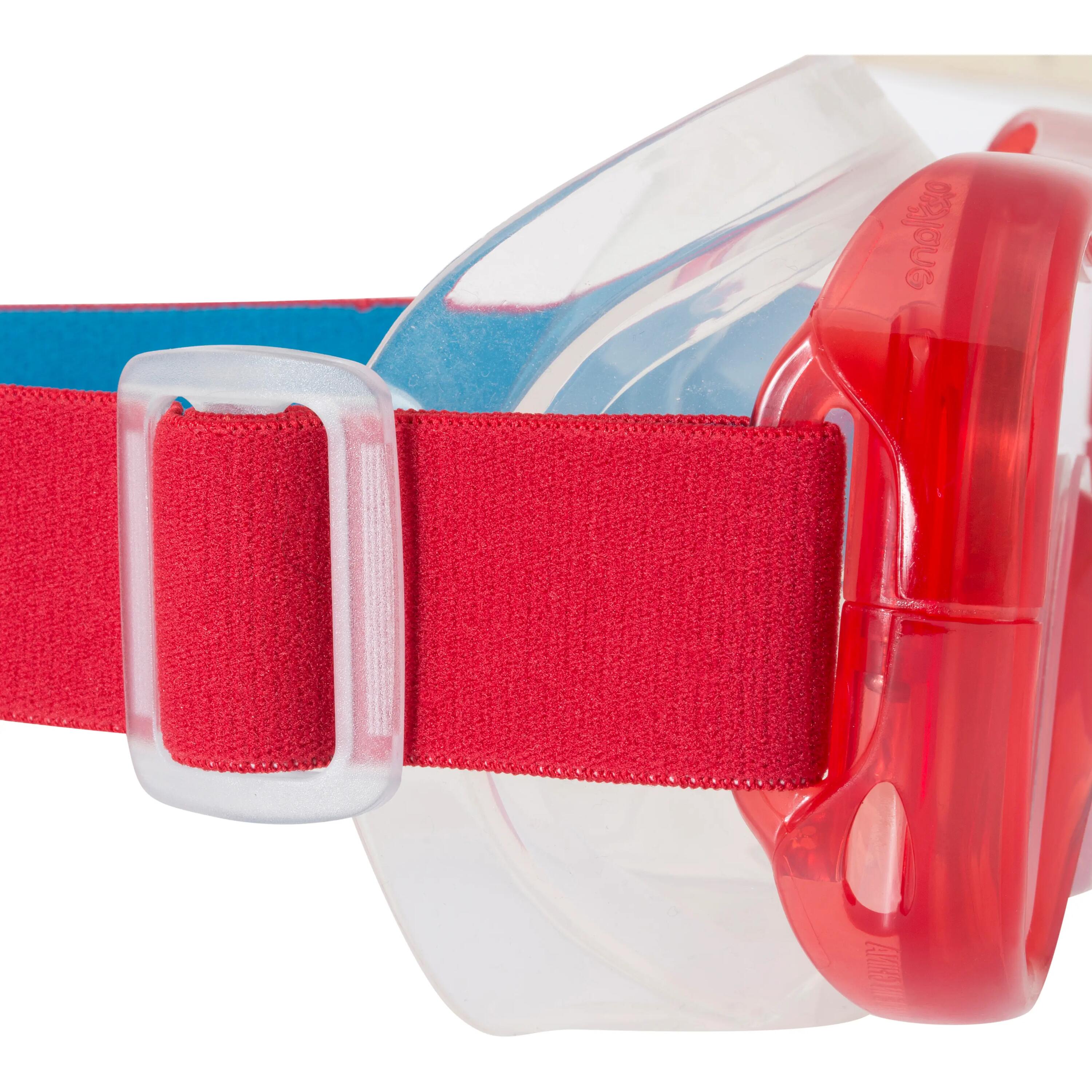 FRD120 freediving snorkel mask kit for adults red turquoise 9/19