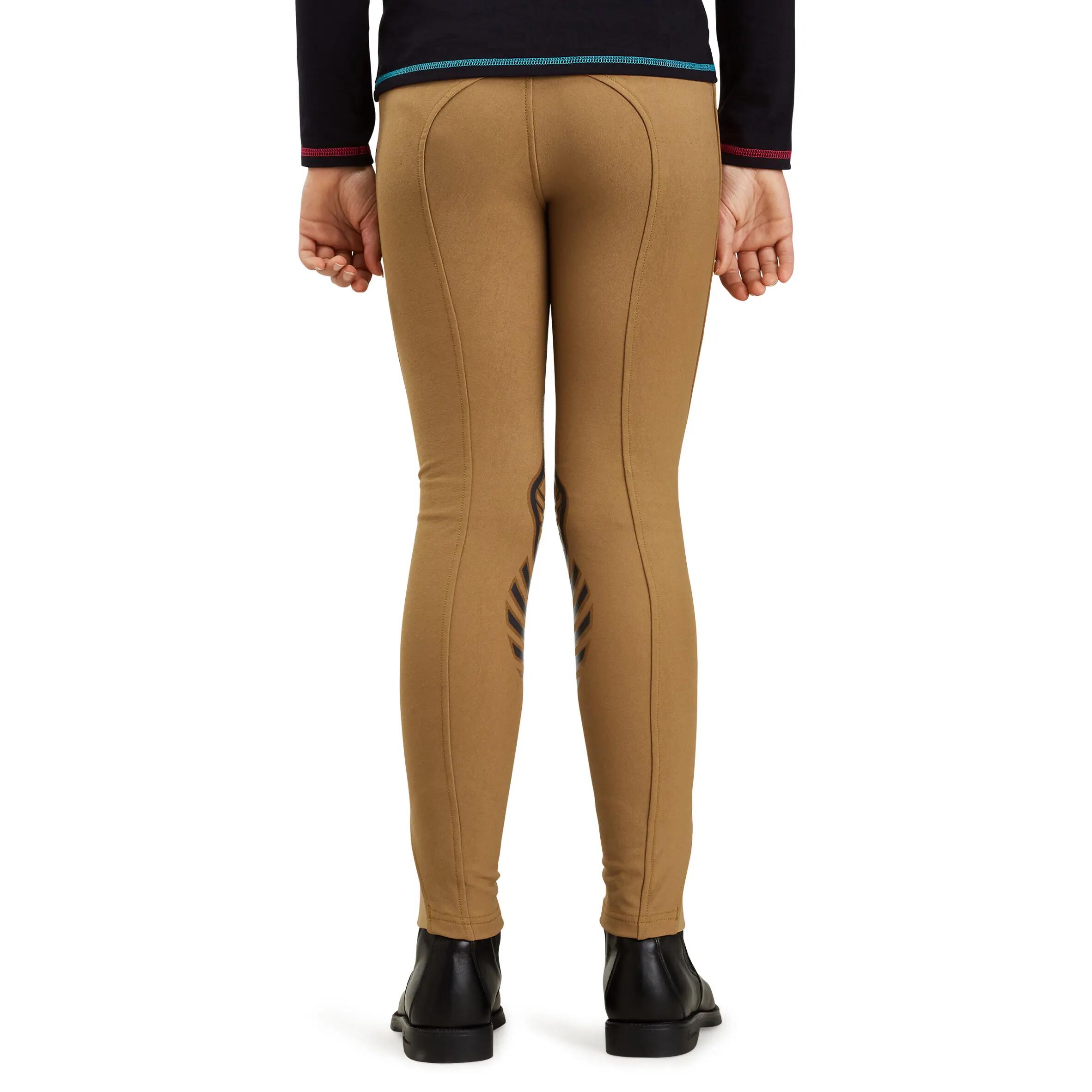 BR560 Grip Kids' Horse Riding Silicone Patch Jodhpurs - Camel 7/22