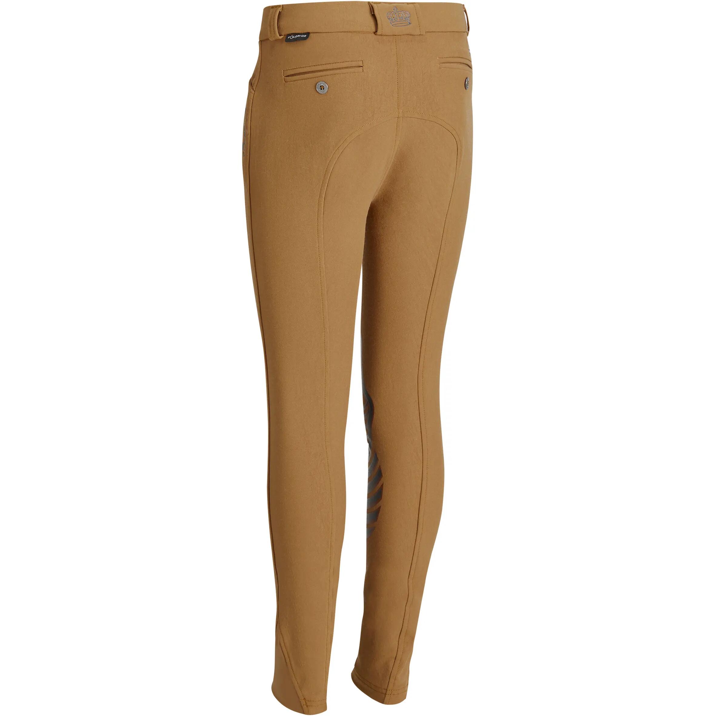 BR560 Grip Kids' Horse Riding Silicone Patch Jodhpurs - Camel 2/22