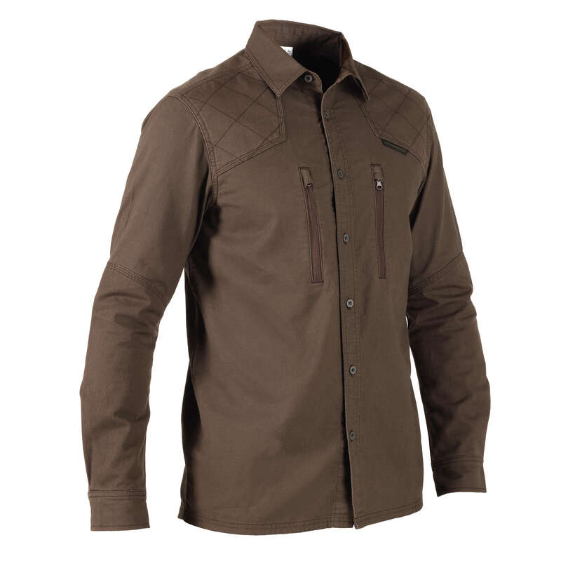REINFORCED CLOTHING Shooting and Hunting - 520 REINF SHIRT - BROWN SOLOGNAC - Hunting and Shooting Clothing