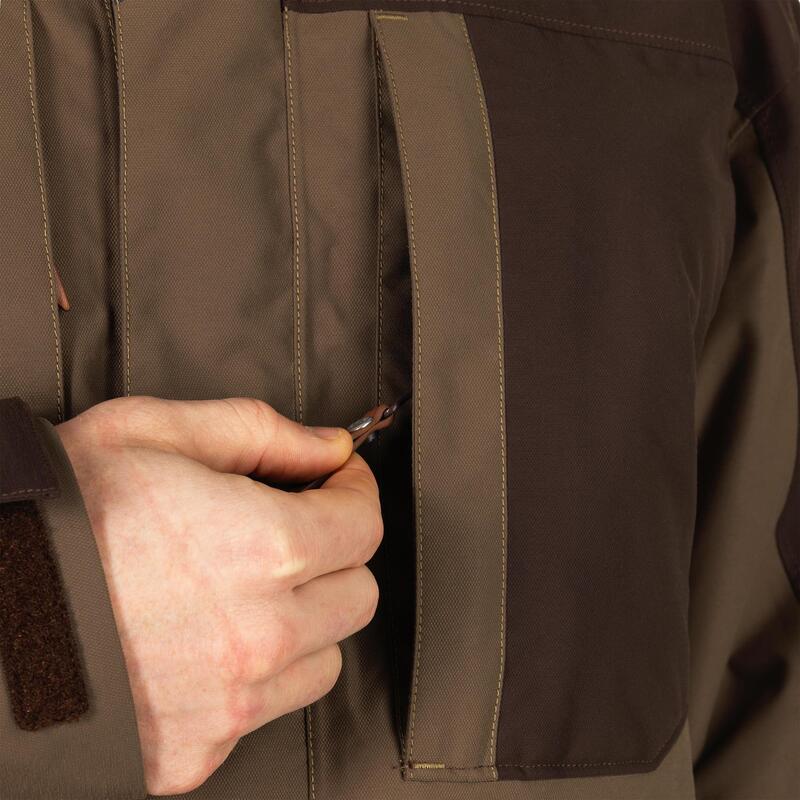 Chaqueta Caza Solognac Renfort 500 Hombre Reforzada Impermebale Marron