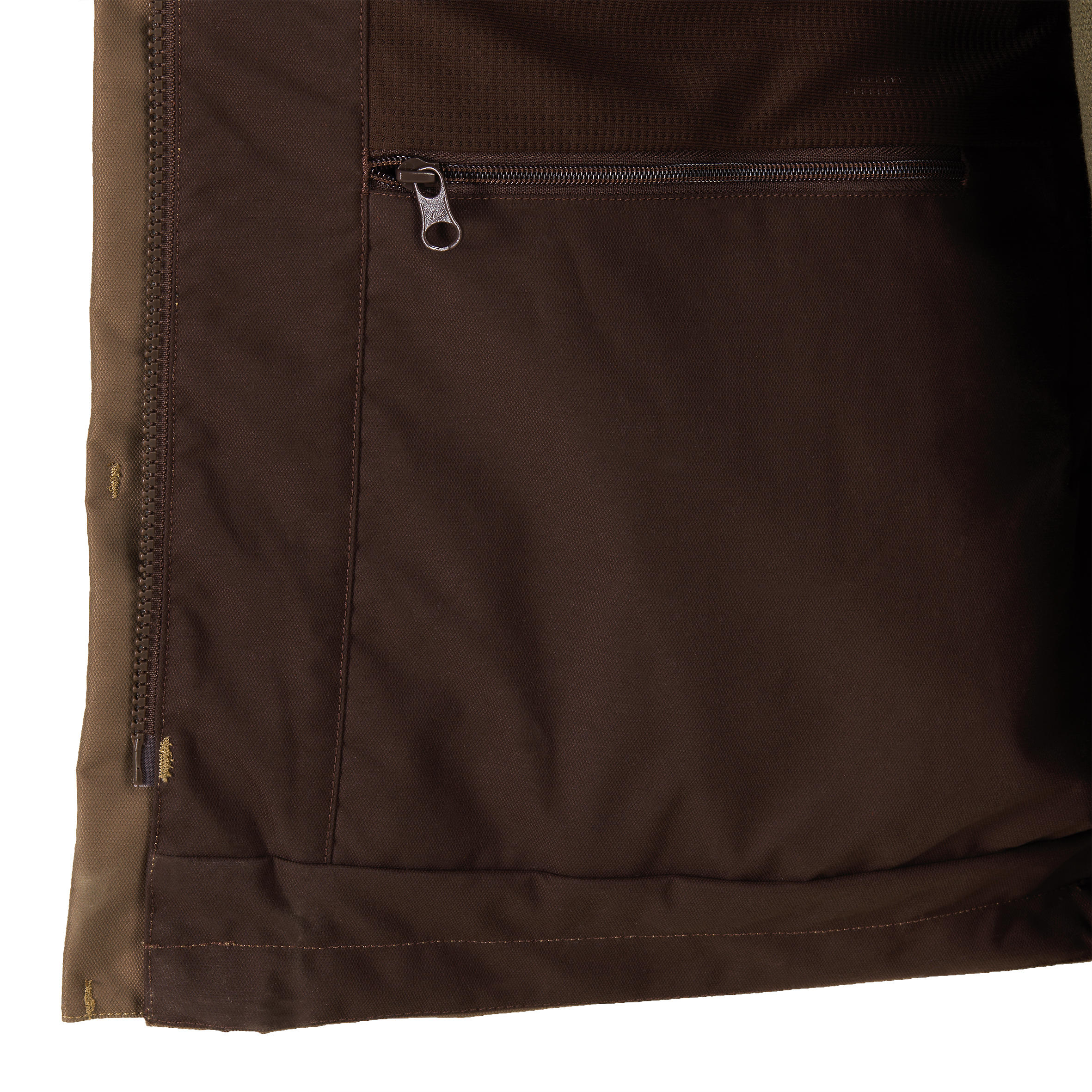 VESTE CHASSE IMPERMEABLE RENFORT MARRON 500 13/22