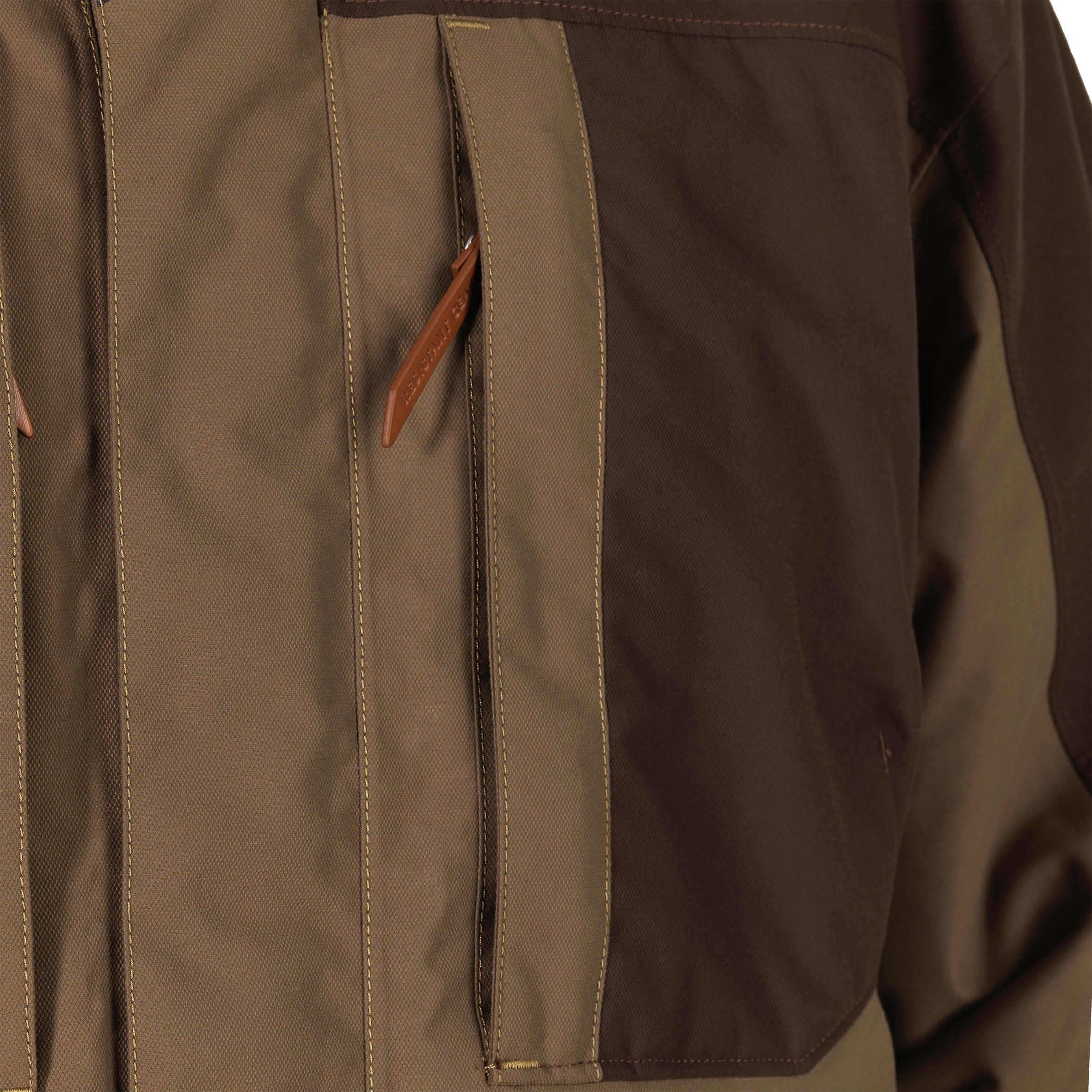 VESTE CHASSE IMPERMEABLE RENFORT MARRON 500 10/22