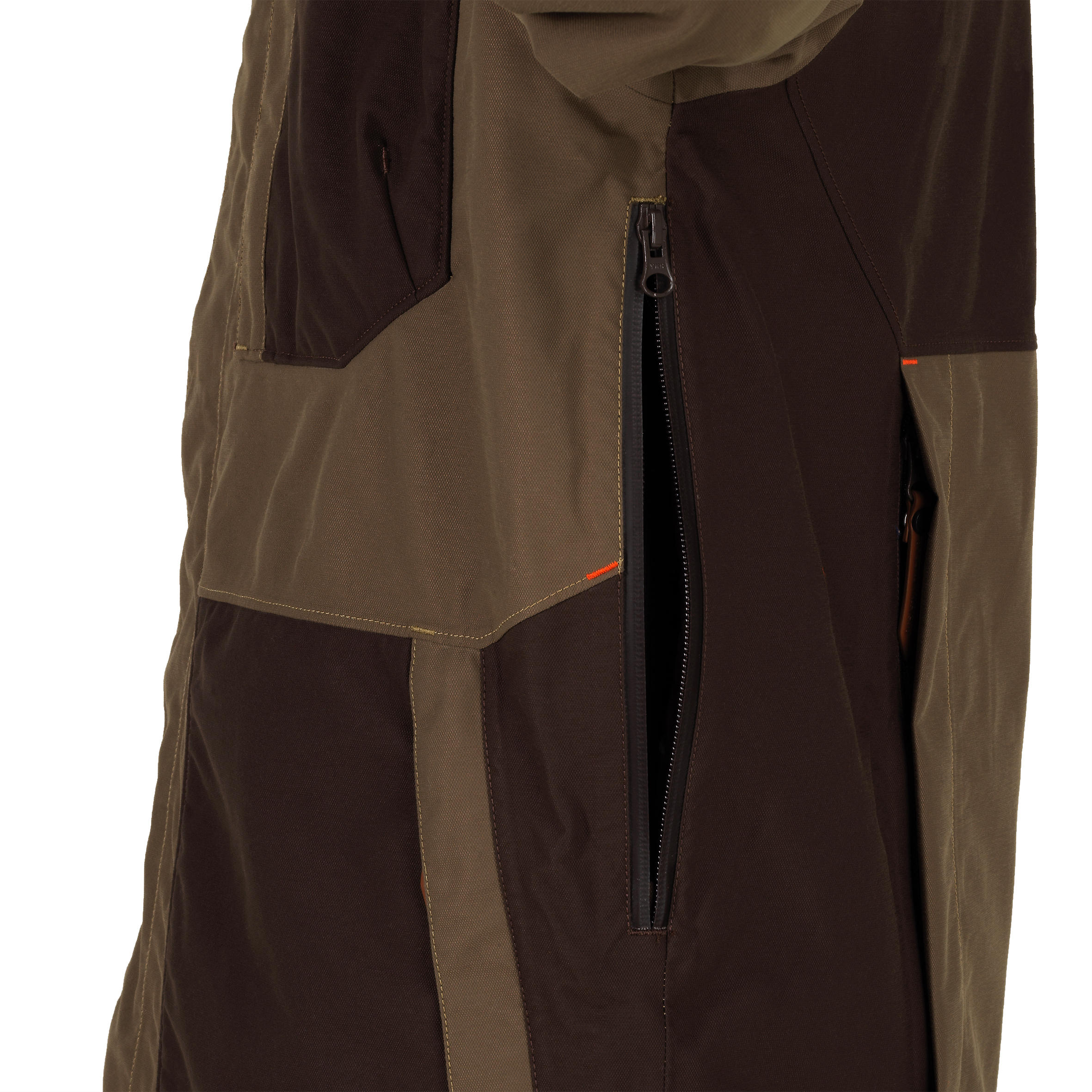 VESTE CHASSE IMPERMEABLE RENFORT MARRON 500 14/22