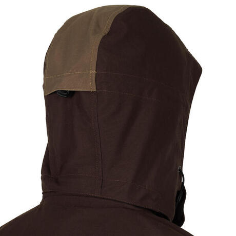 VESTE CHASSE IMPERMEABLE RENFORT 500 MARRON | Solognac