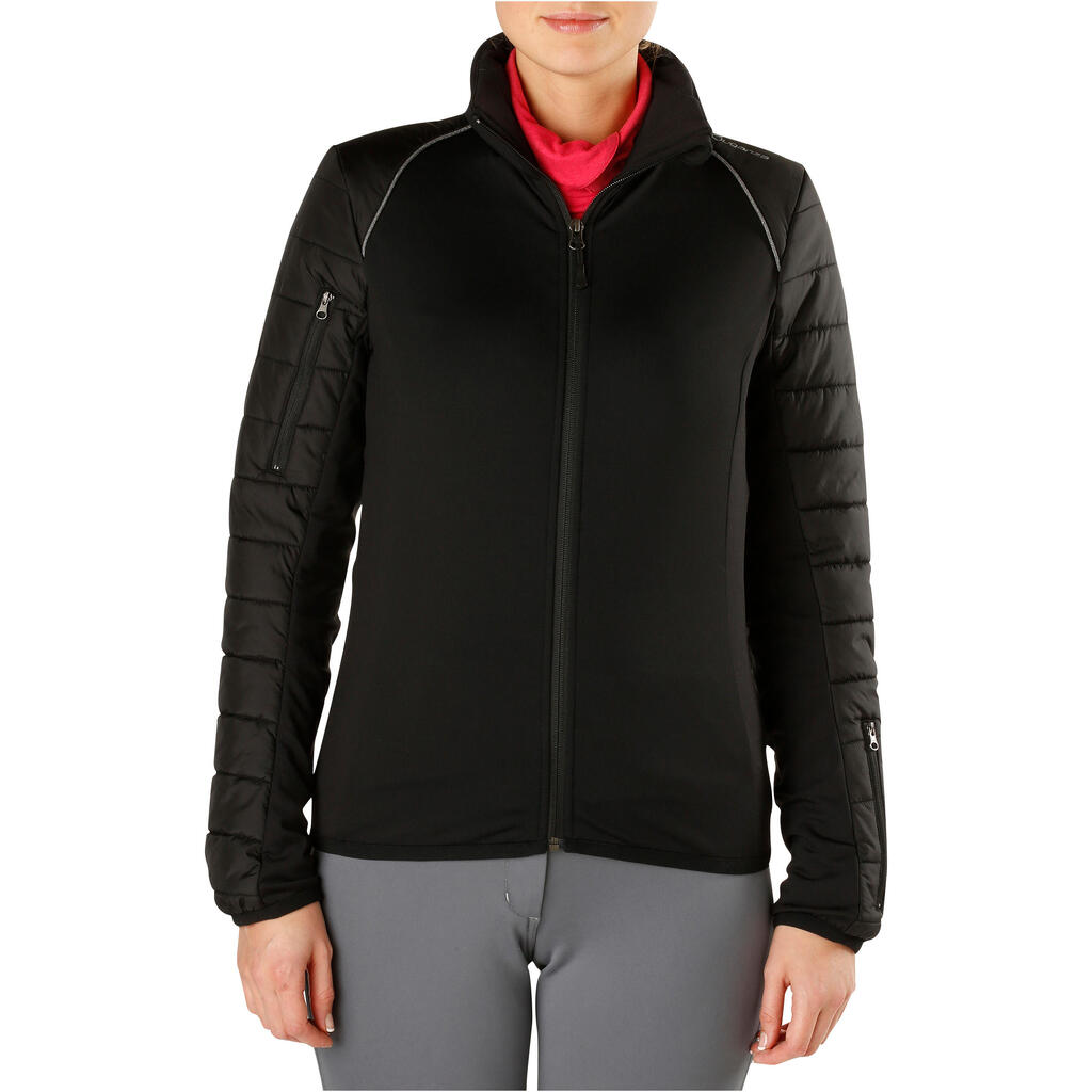 Safy Women's Horse Riding Bi-Material Jacket - Black