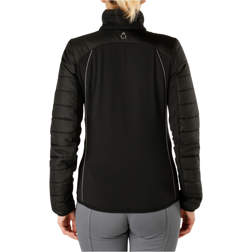 Safy Women's Horse Riding Bi-Material Jacket - Black