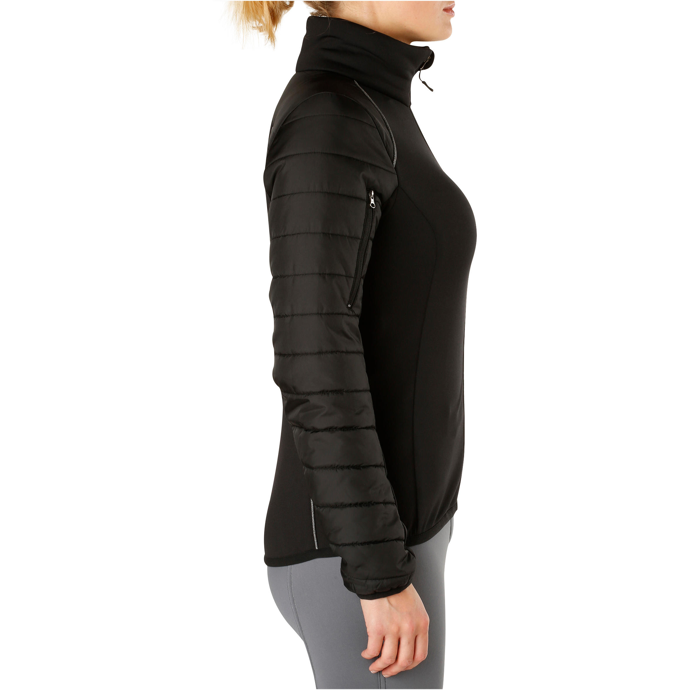 Safy Women's Horse Riding Bi-Material Jacket - Black 3/15