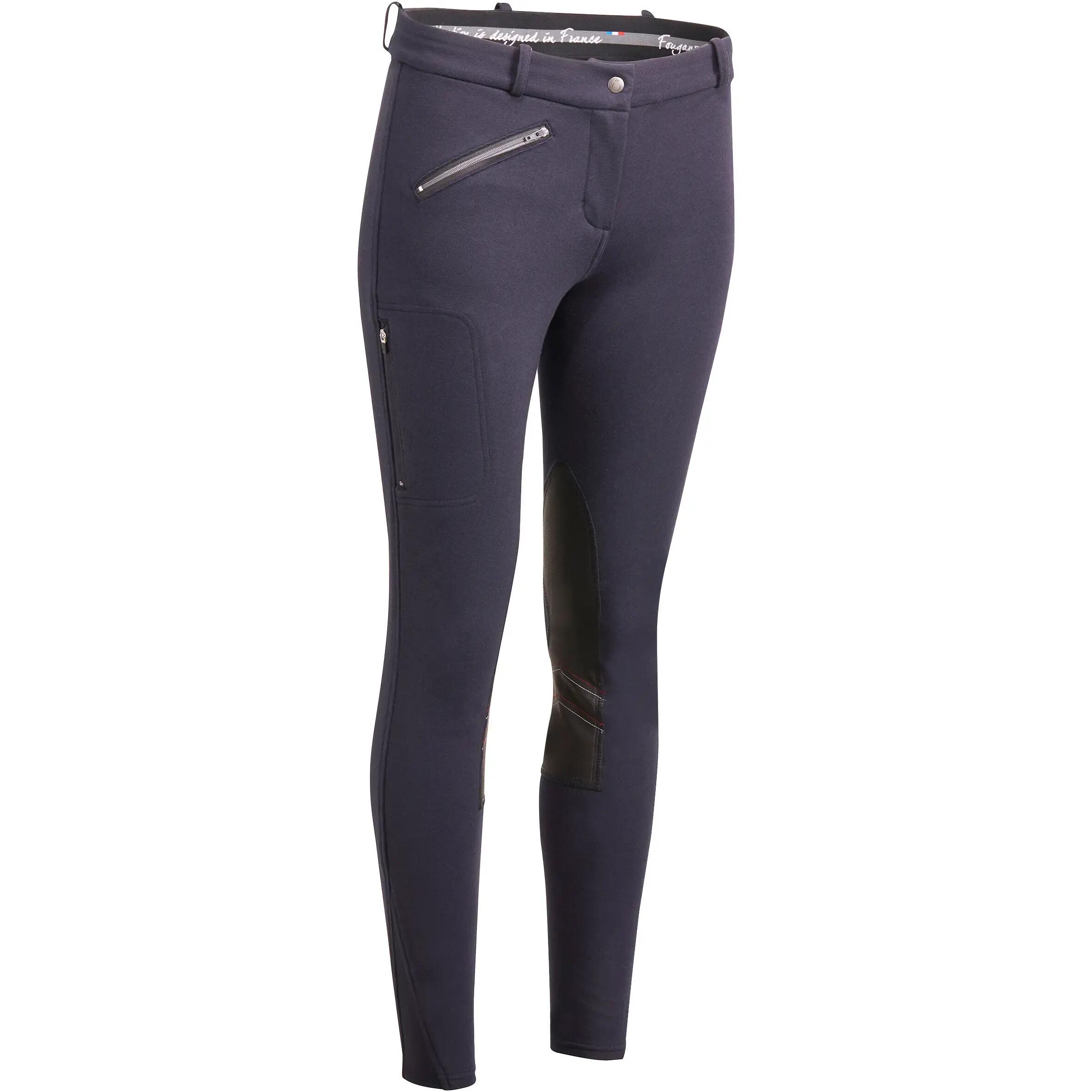 Victoria Women's Warm Horse Riding Jodhpurs - Navy 1/22