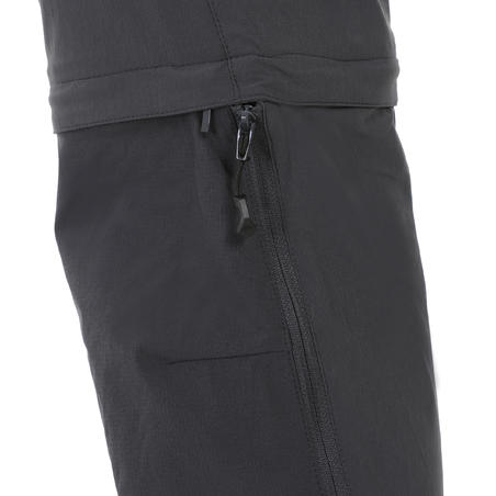 Forclaz 500 Men's Zip-Off Hiking Trousers - Dark Grey