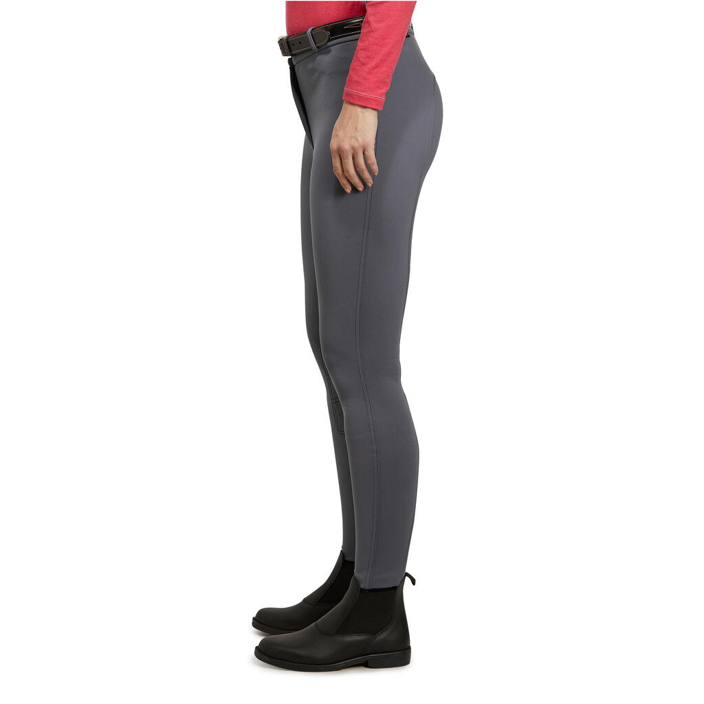 Women's Horse Riding Warm Jodhpurs 100 - Petrol Green