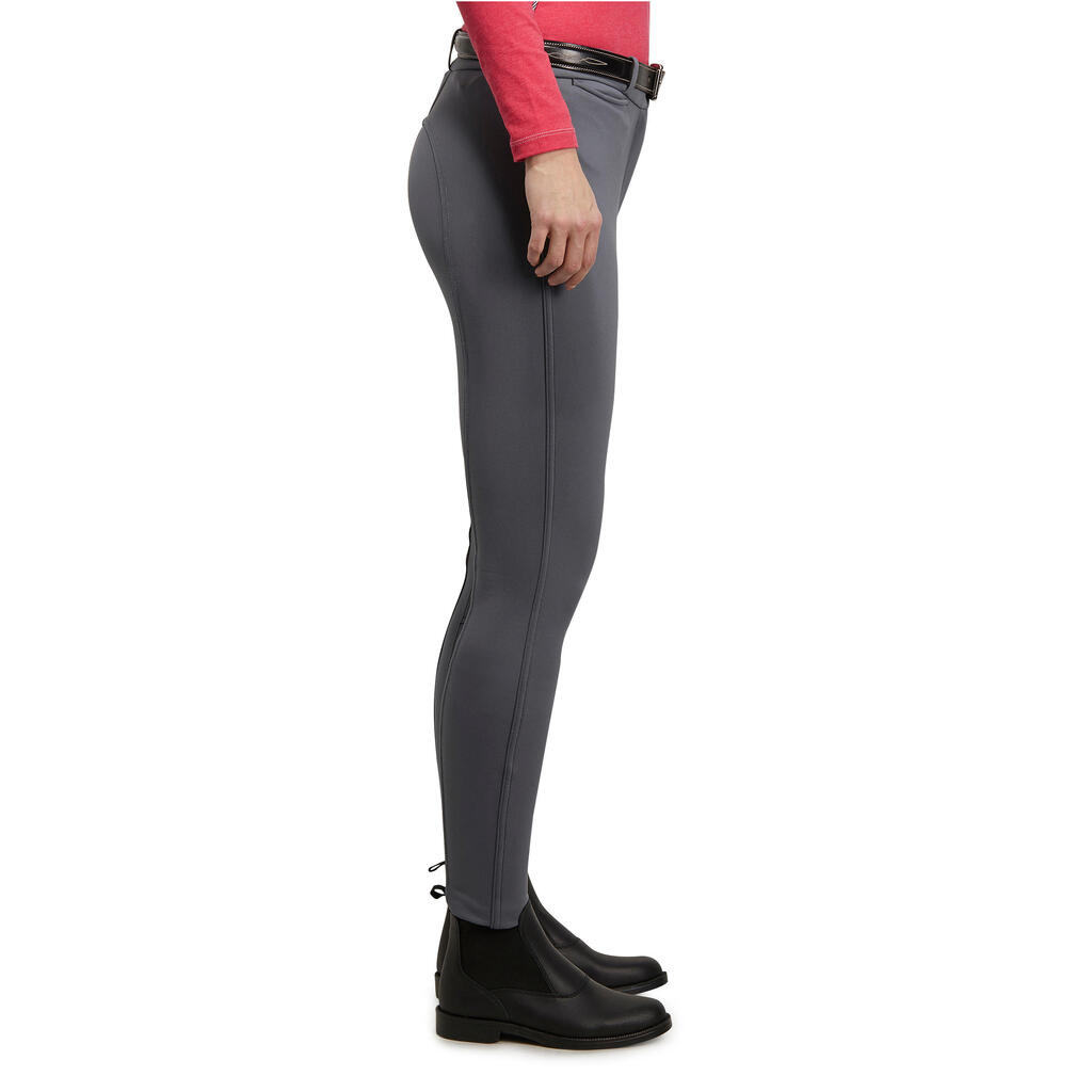 Women's Horse Riding Warm Jodhpurs 100 - Petrol Green