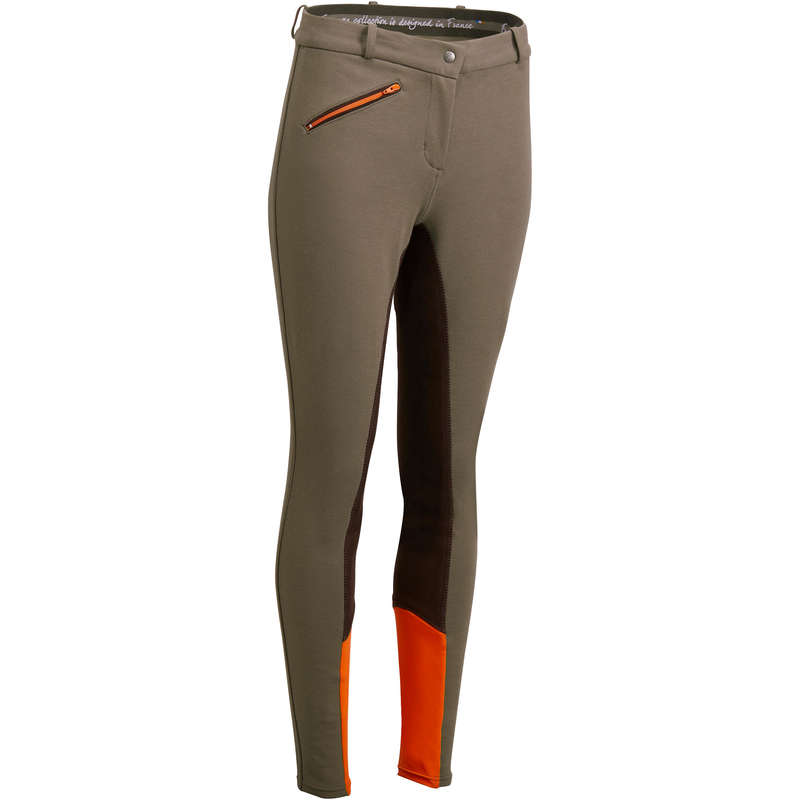 WOMAN RIDINGWEAR Horse Riding - BR180 Full Seat Jodhpurs Brown FOUGANZA - Horse Riding Clothes
