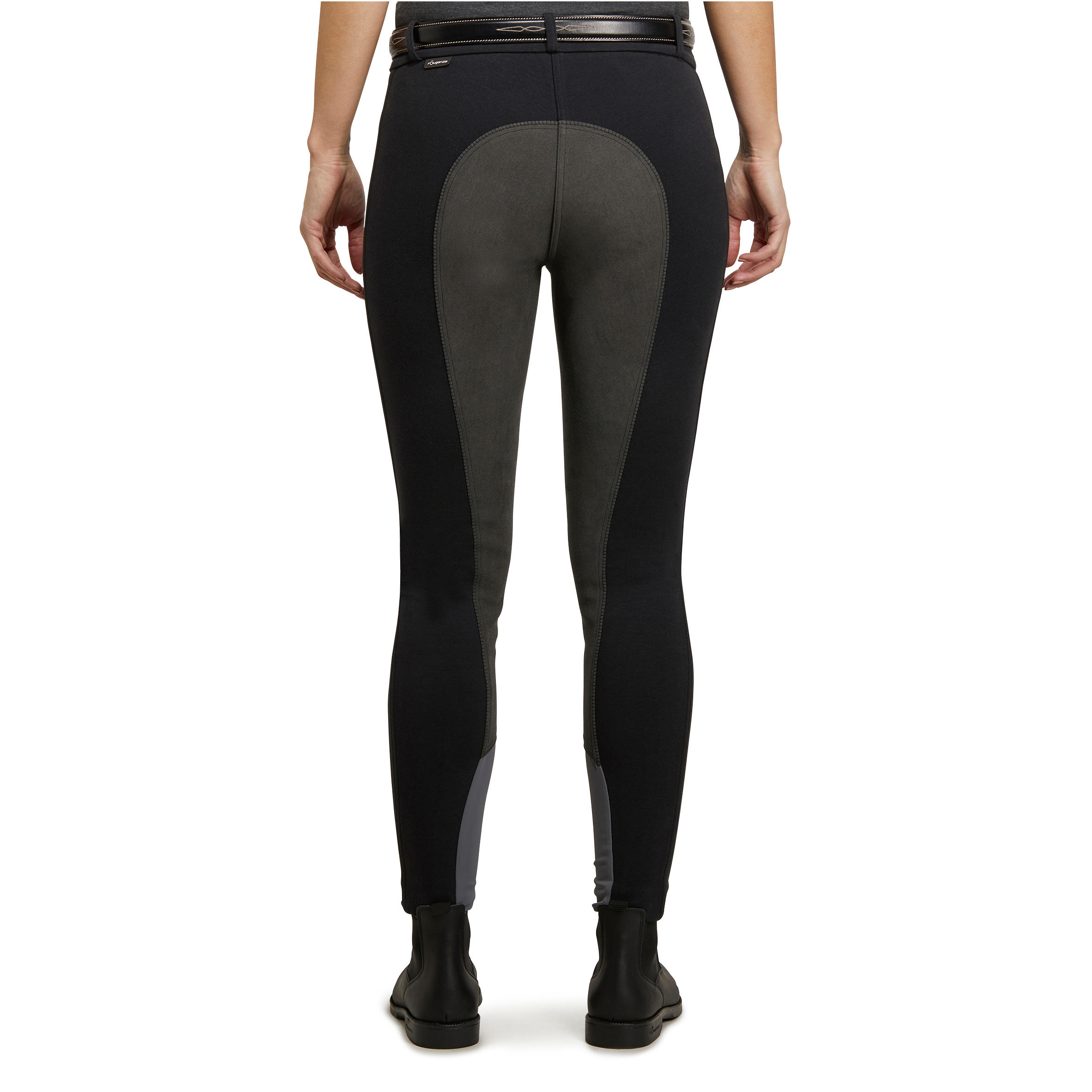 Pantalon fond de peau équitation femme 180 FULLSEAT noir - FOUGANZA