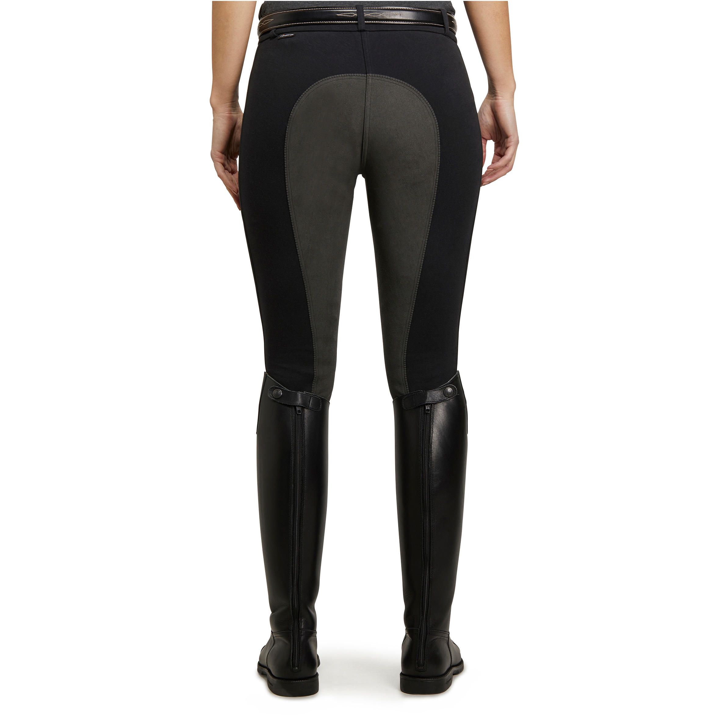 Pantalon fond de peau équitation femme 180 FULLSEAT noir - FOUGANZA