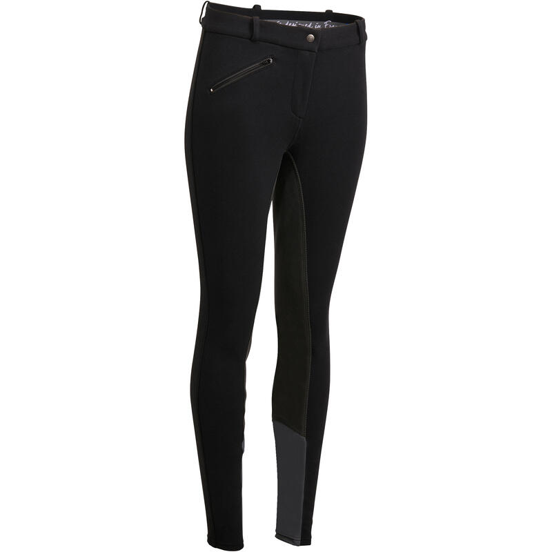 Pantalon echitație 180 Dresaj Bazon Negru Damă