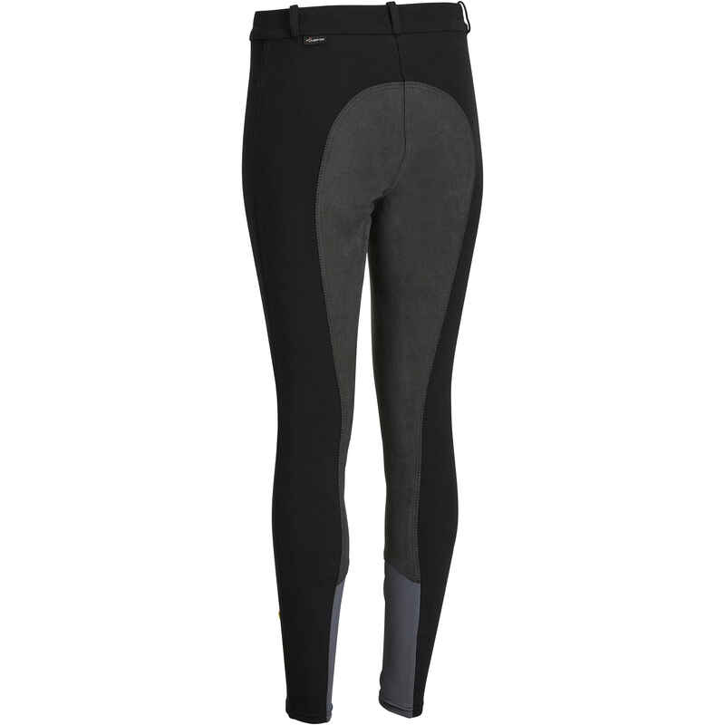 Reithose 180 Vollbesatz Kunstleder Damen schwarz