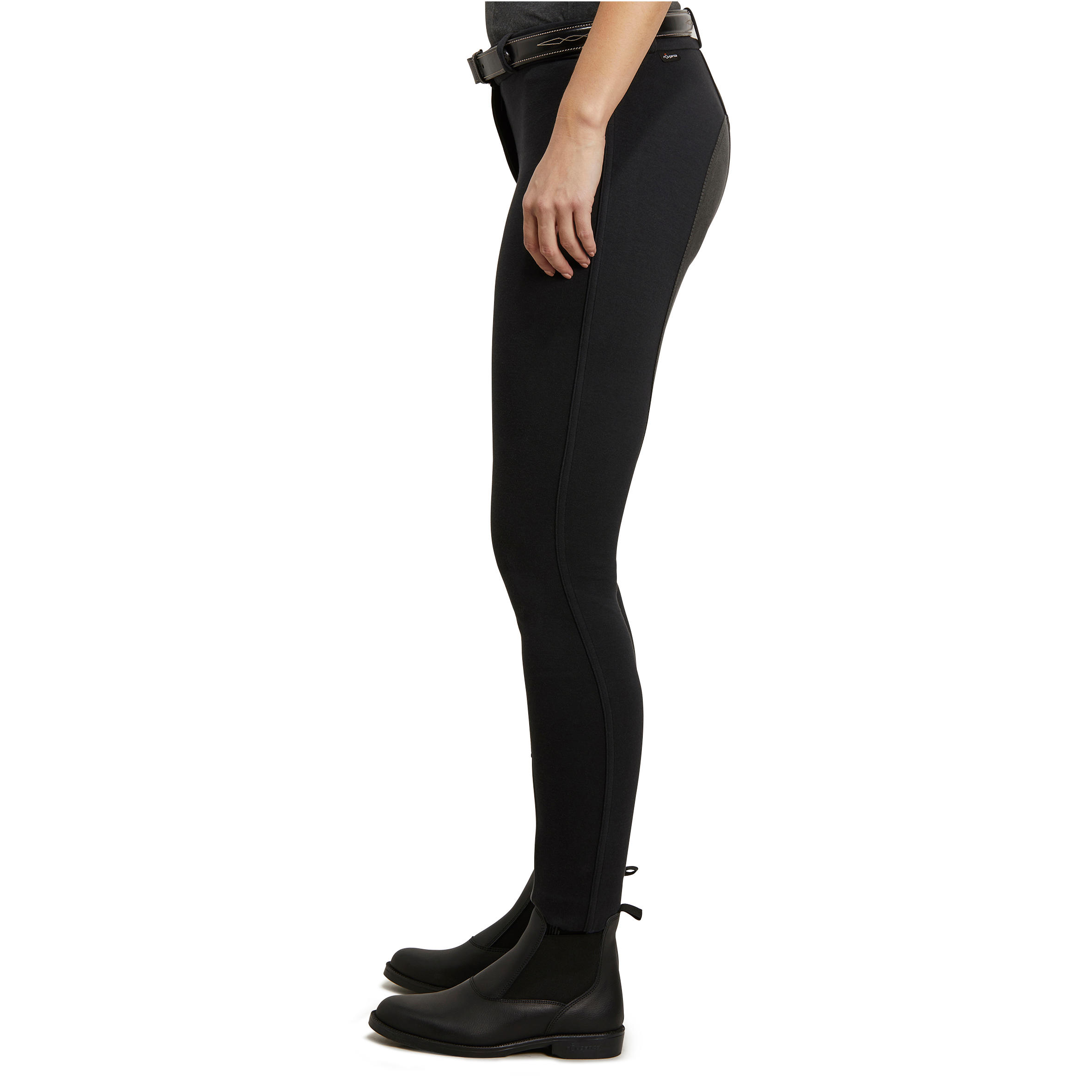 Pantalon fond de peau équitation femme 180 FULLSEAT noir - FOUGANZA