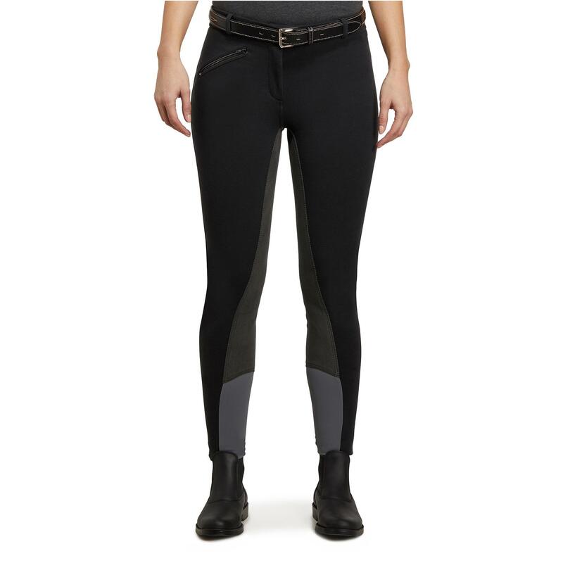 Reithose 180 Vollbesatz Kunstleder Damen schwarz