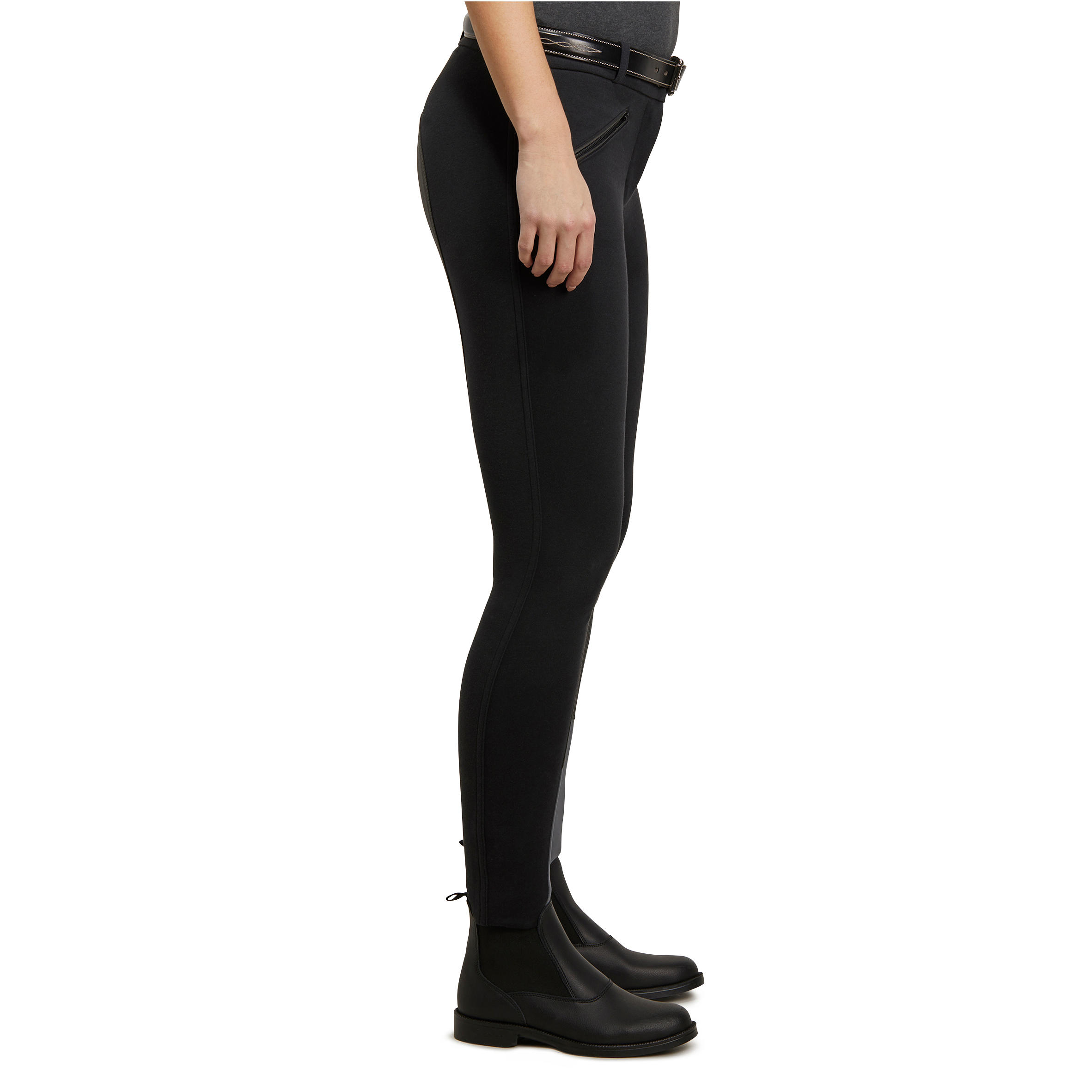 Pantalon fond de peau équitation femme 180 FULLSEAT noir - FOUGANZA