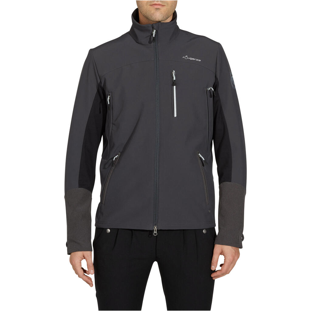 Reitjacke Softshelljacke 500 wasserdicht Herren dunkelgrau
