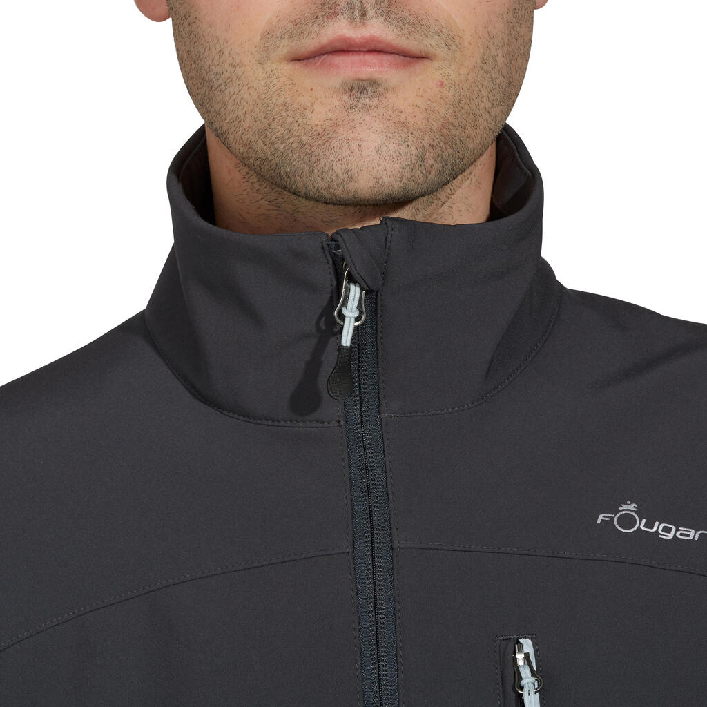 Reitjacke Softshelljacke 500 wasserdicht Herren dunkelgrau