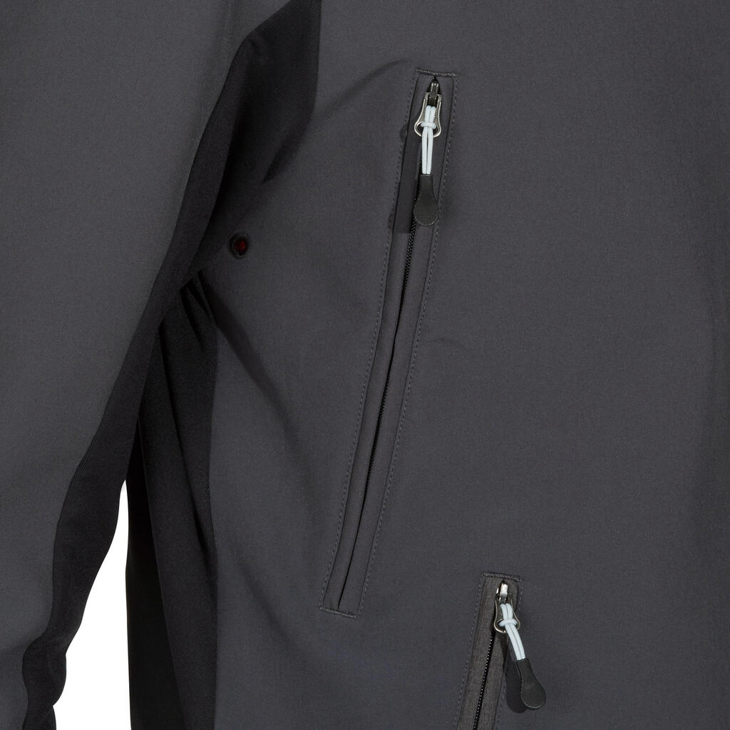 Reitjacke Softshelljacke 500 wasserdicht Herren dunkelgrau