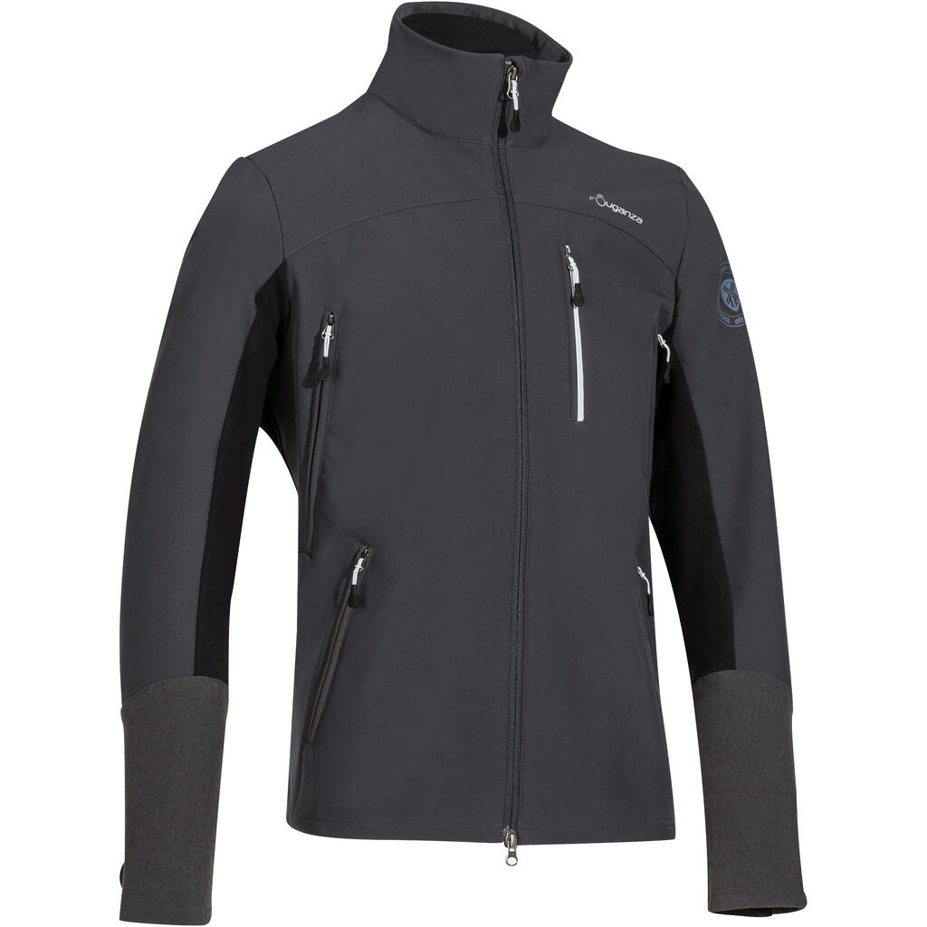 Reitjacke Softshelljacke 500 wasserdicht Herren dunkelgrau