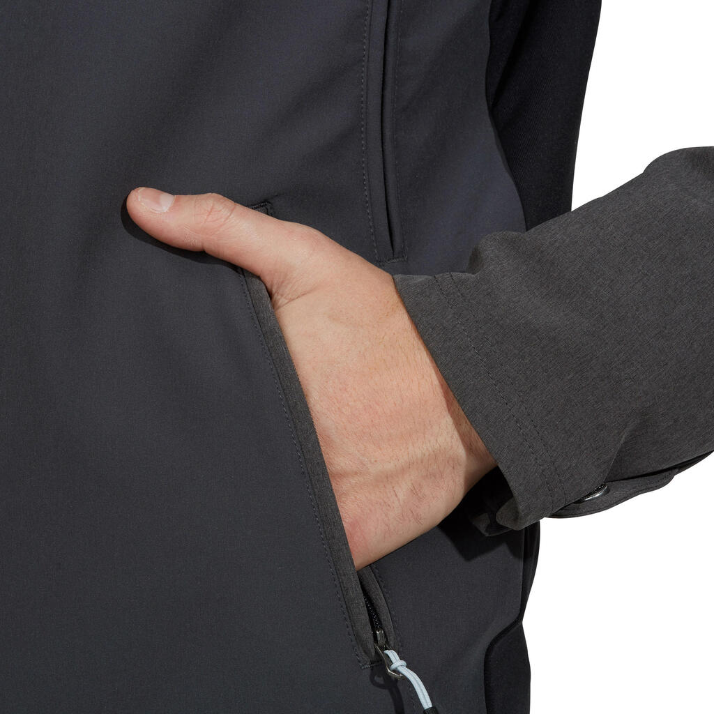 Reitjacke Softshelljacke 500 wasserdicht Herren dunkelgrau