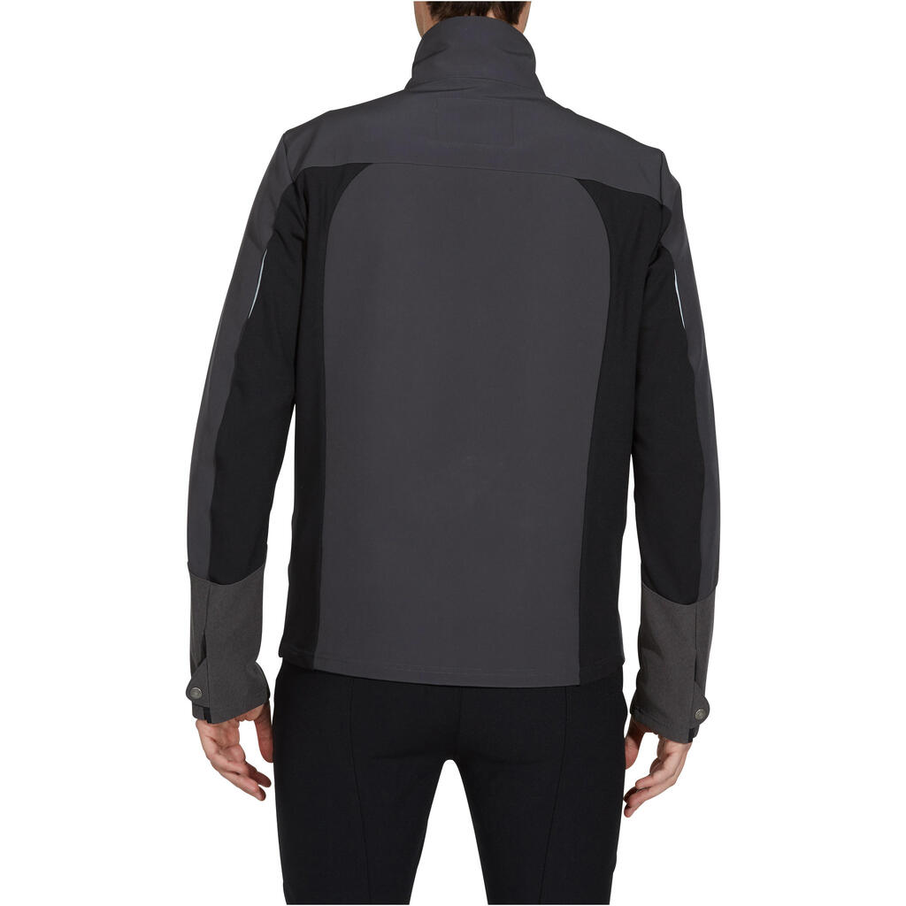Reitjacke Softshelljacke 500 wasserdicht Herren dunkelgrau