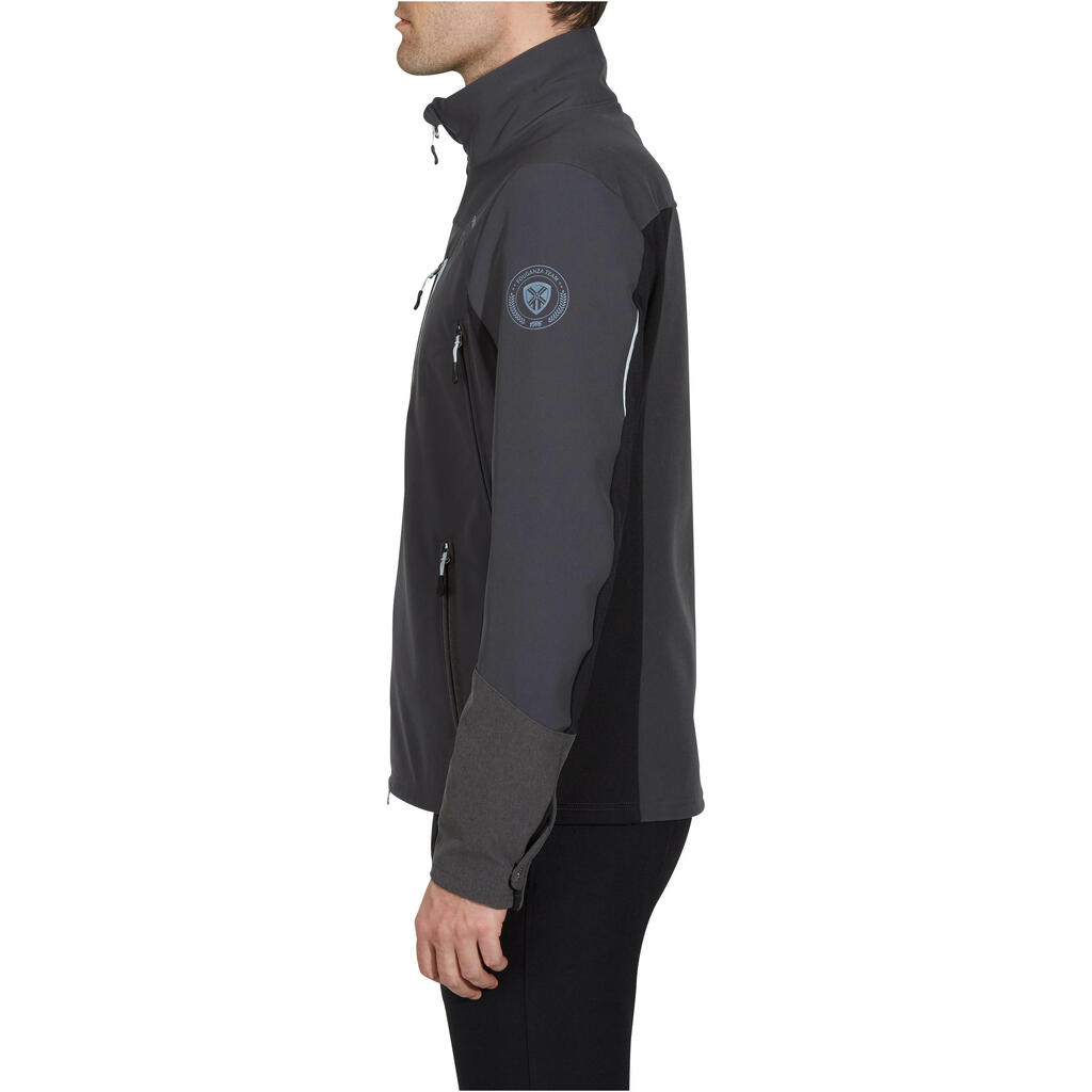 Reitjacke Softshelljacke 500 wasserdicht Herren dunkelgrau