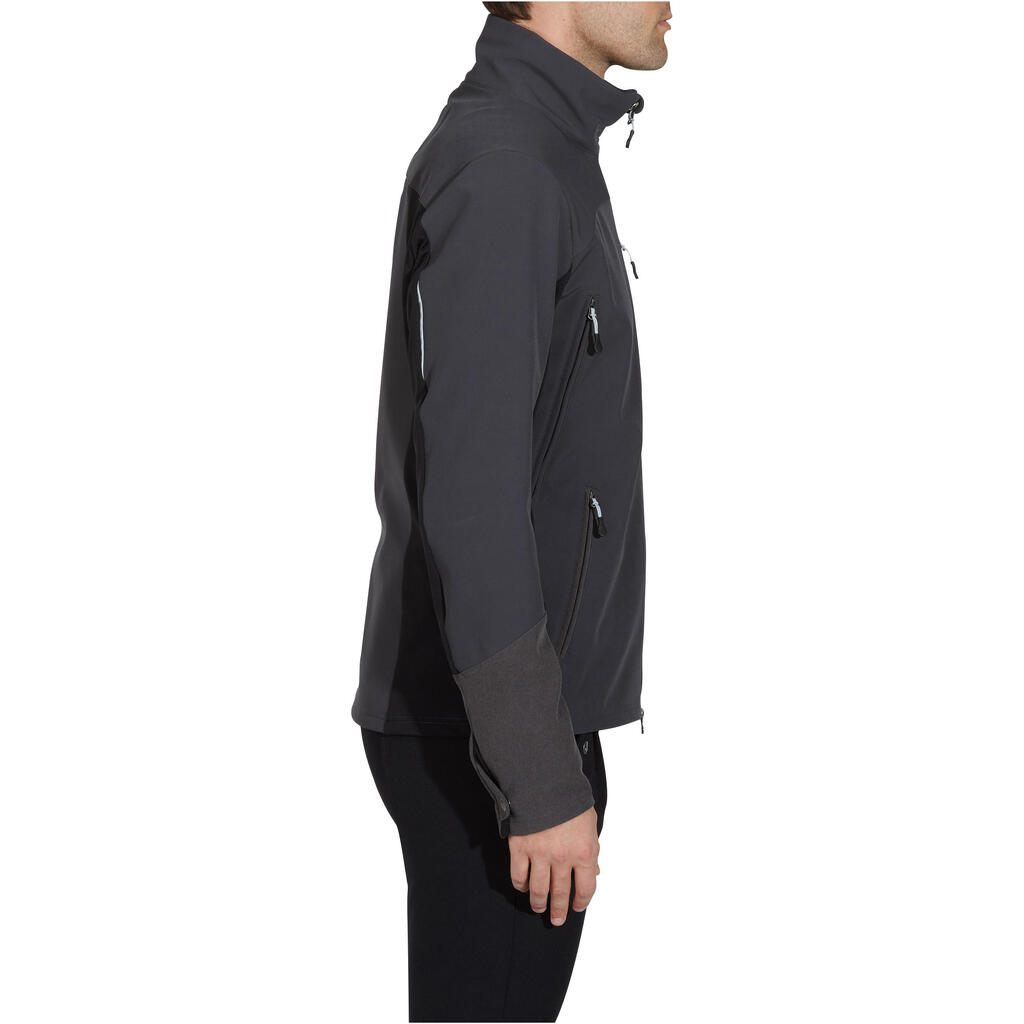 Reitjacke Softshelljacke 500 wasserdicht Herren dunkelgrau