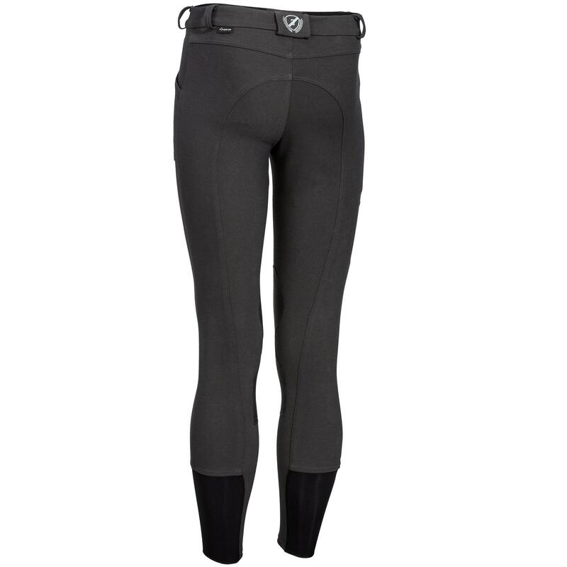 Pantalón equitación fouganza 140 WARM hombre gris oscuro calido