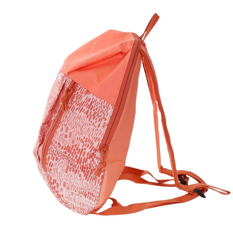 兒童款健行背包Arpenaz 7 L－珊瑚紅印花