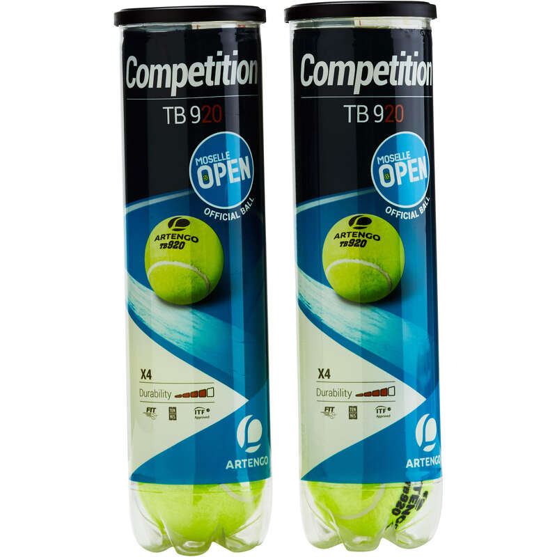 ARTENGO Tennis Ball TB920 Twin 4Pack Yellow Decathlon