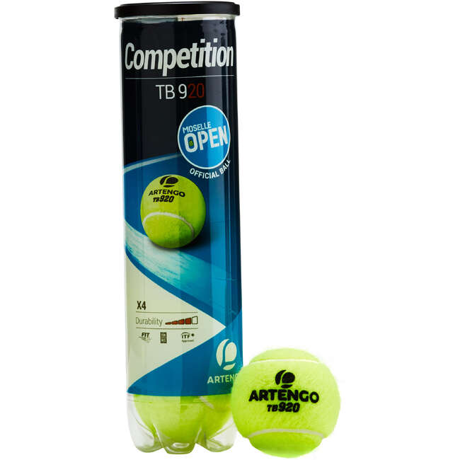 ARTENGO Tennis Ball TB920 Twin 4Pack Yellow Decathlon